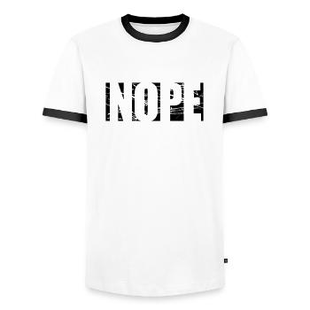 Scratch Nope Logo - T-shirt contrasté Homme - blanc/noir - Devant - AI Model Female 172 light (172cm) & AI Model Male 178 dark (178cm)