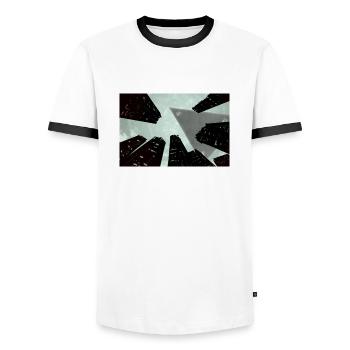 Ovni - T-shirt contrasté Homme - blanc/noir - Devant - AI Model Female 172 light (172cm) & AI Model Male 178 dark (178cm)