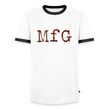 Mit freundlichen Grüßen - Männer Kontrast-T-Shirt - Weiß/Schwarz - Vorne - AI Model Female 172 light (172cm) & AI Model Male 178 dark (178cm)