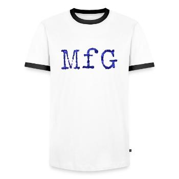 Mit freundlichen Grüßen - Männer Kontrast-T-Shirt - Weiß/Schwarz - Vorne - AI Model Female 172 light (172cm) & AI Model Male 178 dark (178cm)