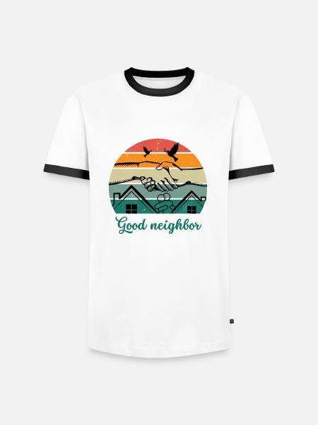 Good neighbor BW - Men's Ringer Shirt - white/black