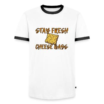 Stay Fresh Cheese Bags 14 - Männer Kontrast-T-Shirt - Weiß/Schwarz - Vorne - AI Model Female 172 light (172cm) & AI Model Male 178 dark (178cm)