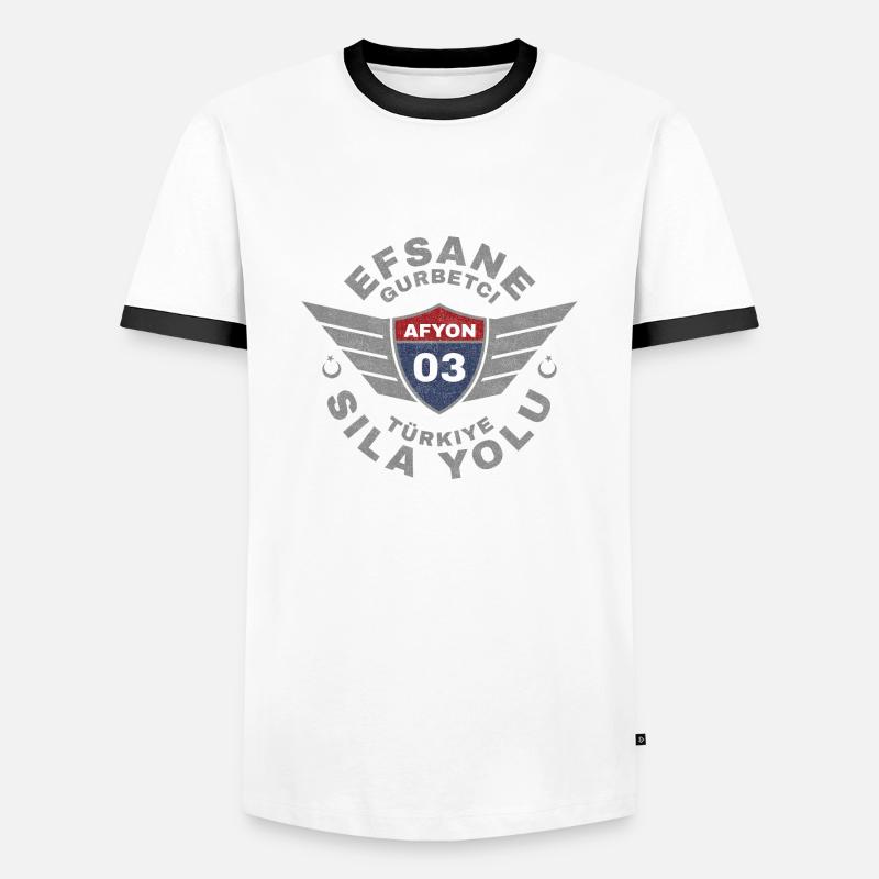Afyon - Men's Ringer Shirt - white/black
