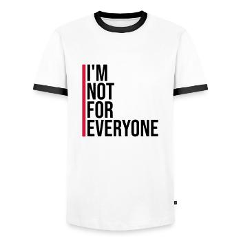 Im not for everyone - Men's Ringer Shirt - white/black - Front - AI Model Female 172 light (172cm) & AI Model Male 178 dark (178cm)