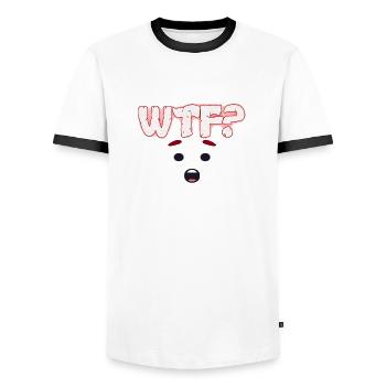 Wtf - T-shirt contrasté Homme - blanc/noir - Devant - AI Model Female 172 light (172cm) & AI Model Male 178 dark (178cm)