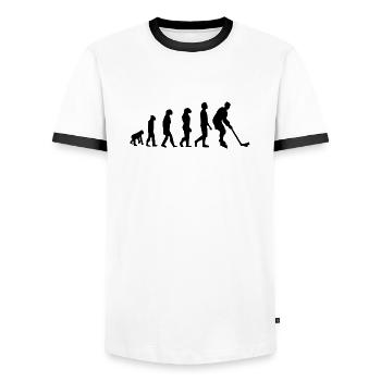 Hockey sur glace - T-shirt contrasté Homme - blanc/noir - Devant - AI Model Female 172 light (172cm) & AI Model Male 178 dark (178cm)