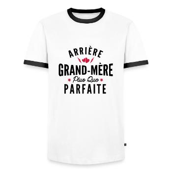 arrière grand-mère parfaite / humour mamie - T-shirt contrasté Homme - blanc/noir - Devant - AI Model Female 172 light (172cm) & AI Model Male 178 dark (178cm)