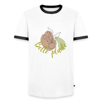 Schöne Pflanze| Geschenk für Frauen - Männer Kontrast-T-Shirt - Weiß/Schwarz - Vorne - AI Model Female 172 light (172cm) & AI Model Male 178 dark (178cm)