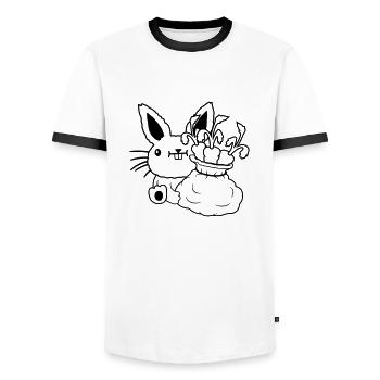 Carrots Vegetable Sack Easter - Men's Ringer Shirt - white/black - Front - AI Model Female 172 light (172cm) & AI Model Male 178 dark (178cm)