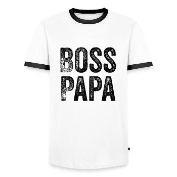 lustiger Chef-Spruch - Männer Kontrast-T-Shirt - Weiß/Schwarz - Vorne - AI Model Female 172 light (172cm) & AI Model Male 178 dark (178cm)