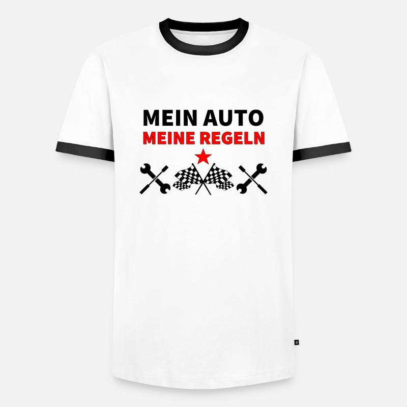 Auto - Männer Kontrast-T-Shirt - Weiß/Schwarz