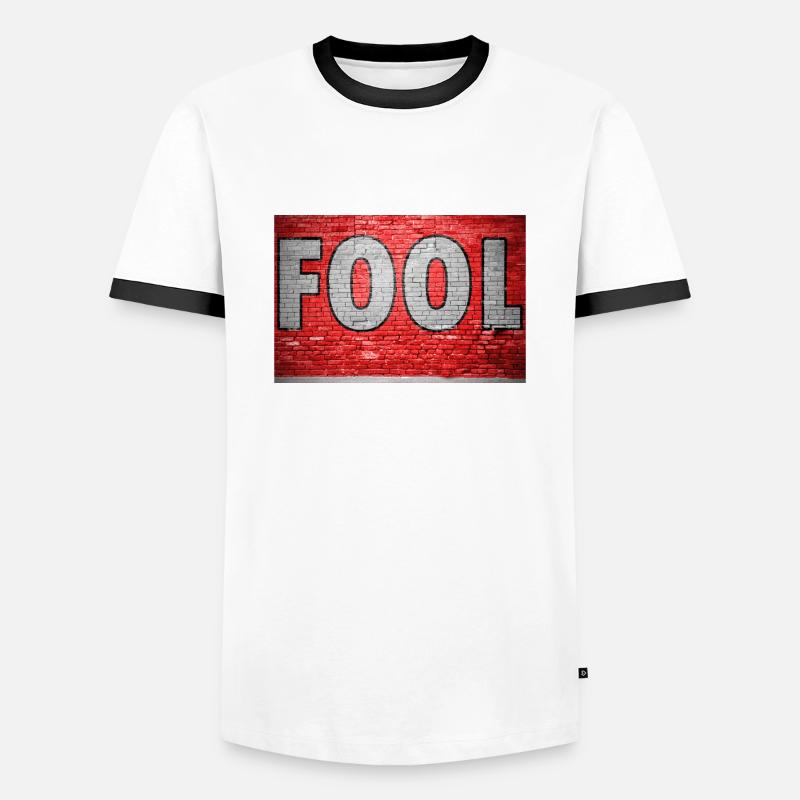 Fool Graffiti - Männer Kontrast-T-Shirt - Weiß/Schwarz