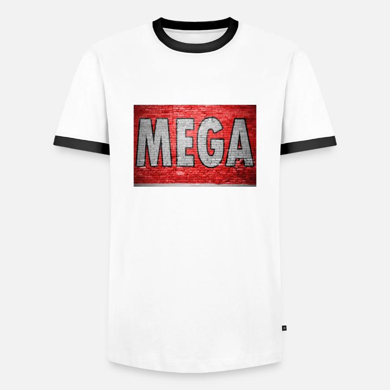 Mega Brick Wall Graffiti - Men's Ringer Shirt - white/black