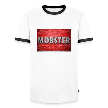 Mobster Graffiti - Men's Ringer Shirt - white/black - Front - AI Model Female 172 light (172cm) & AI Model Male 178 dark (178cm)