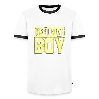 Balkan Kroatien Bosnien Serbien juge exyu boy boys - Männer Kontrast-T-Shirt - Weiß/Schwarz - Vorne - AI Model Female 172 light (172cm) & AI Model Male 178 dark (178cm)