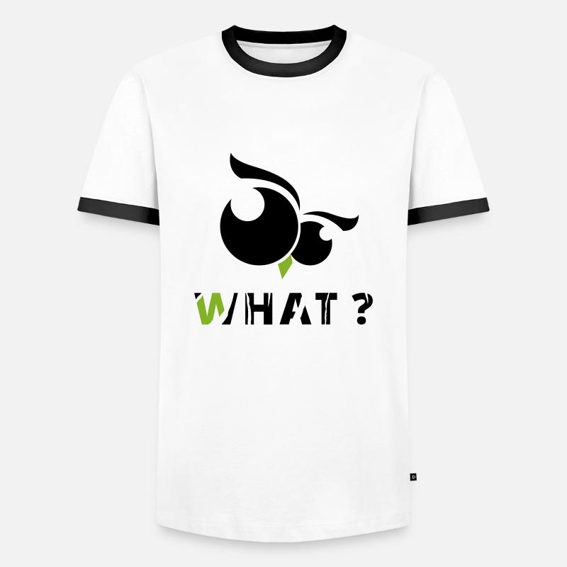 GOWILD Eule What? - Männer Kontrast-T-Shirt - Weiß/Schwarz