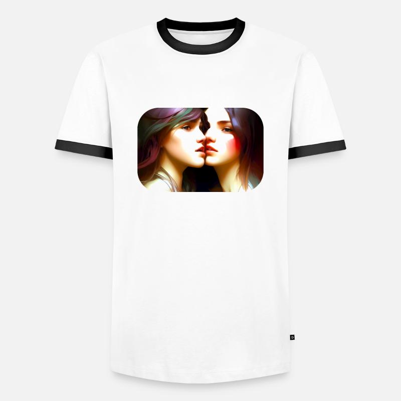 Zwei Mädchen zusammen - Männer Kontrast-T-Shirt - Weiß/Schwarz