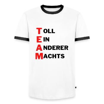 TEAM toll ein anderer machts - Männer Kontrast-T-Shirt - Weiß/Schwarz - Vorne - AI Model Female 172 light (172cm) & AI Model Male 178 dark (178cm)