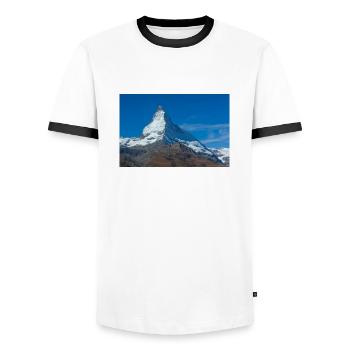 Matterhorn - Männer Kontrast-T-Shirt - Weiß/Schwarz - Vorne - AI Model Female 172 light (172cm) & AI Model Male 178 dark (178cm)
