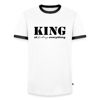 King tout dit noir - T-shirt contrasté Homme - blanc/noir - Devant - AI Model Female 172 light (172cm) & AI Model Male 178 dark (178cm)