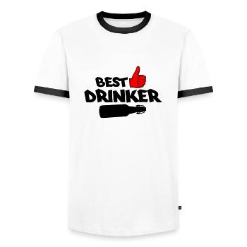 Meilleur buveur - T-shirt contrasté Homme - blanc/noir - Devant - AI Model Female 172 light (172cm) & AI Model Male 178 dark (178cm)