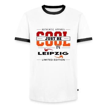 Leipzig Meine Stadt Cool I Love Reise Tour - Männer Kontrast-T-Shirt - Weiß/Schwarz - Vorne - AI Model Female 172 light (172cm) & AI Model Male 178 dark (178cm)