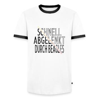 geburtstagsgeschenkidee hundefreund zitat humor - Männer Kontrast-T-Shirt - Weiß/Schwarz - Vorne - AI Model Female 172 light (172cm) & AI Model Male 178 dark (178cm)