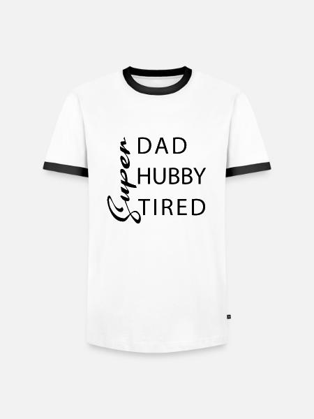 Super dad Super hubby Super tired - Men's Ringer Shirt - white/black