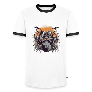 The battery - Men's Ringer Shirt - white/black - Front - AI Model Female 172 light (172cm) & AI Model Male 178 dark (178cm)