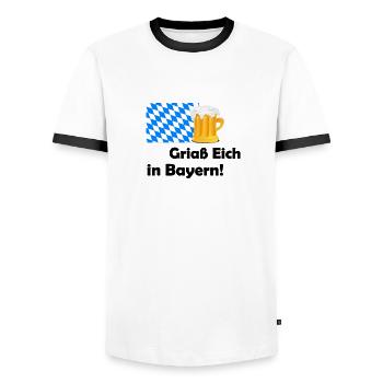 Griaß Eich - Bayern Heimatliebe - Männer Kontrast-T-Shirt - Weiß/Schwarz - Vorne - AI Model Female 172 light (172cm) & AI Model Male 178 dark (178cm)