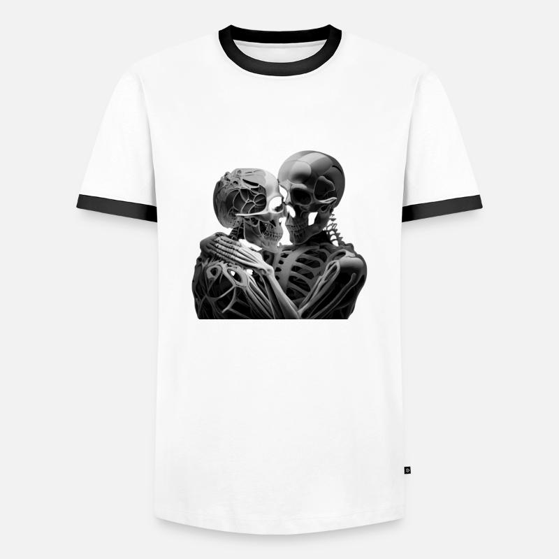 Skull - Men's Ringer Shirt - white/black