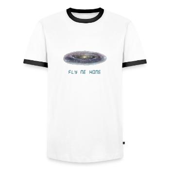 Fly me home - Männer Kontrast-T-Shirt - Weiß/Schwarz - Vorne - AI Model Female 172 light (172cm) & AI Model Male 178 dark (178cm)