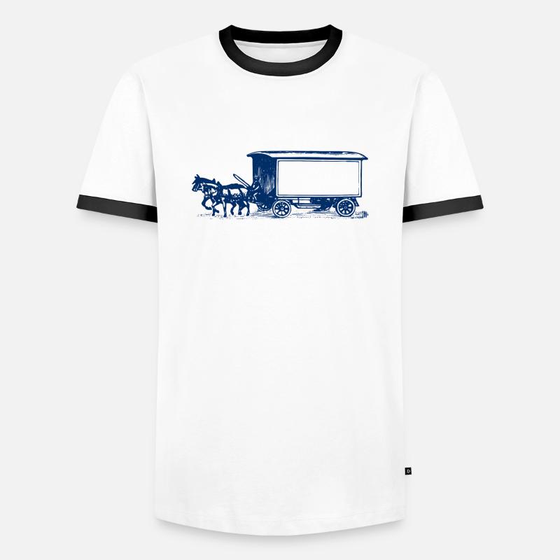 Pferde - Männer Kontrast-T-Shirt - Weiß/Schwarz