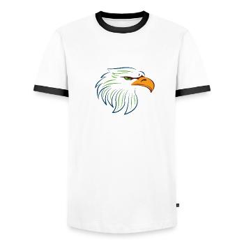 EAGLE LOGO - T-shirt contrasté Homme - blanc/noir - Devant - AI Model Female 172 light (172cm) & AI Model Male 178 dark (178cm)