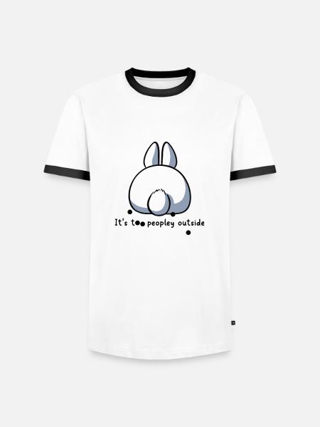 Il y a trop de monde dehors - T-shirt contrasté Homme - blanc/noir