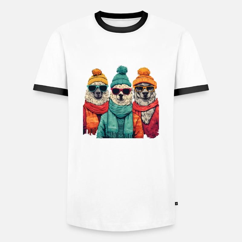 Pull de Noël moche - T-shirt contrasté Homme - blanc/noir