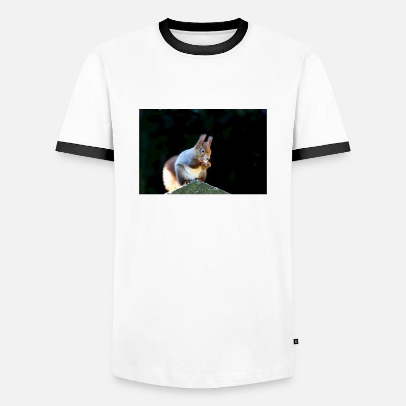 Eichhörnchen, Isibat - Männer Kontrast-T-Shirt - Weiß/Schwarz