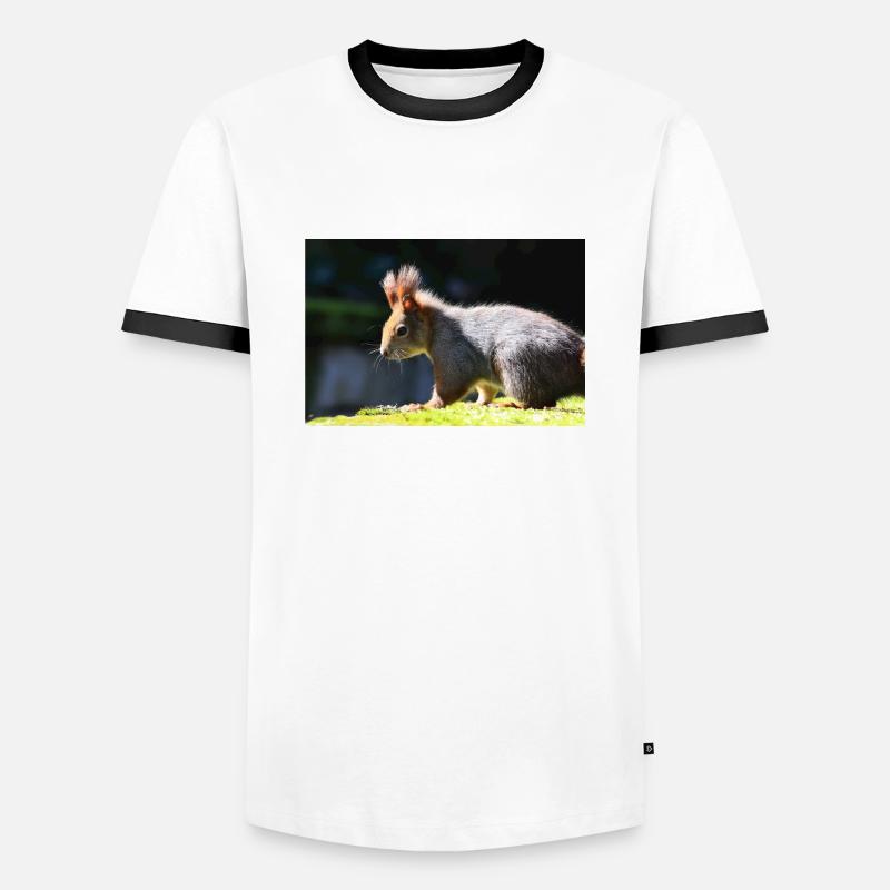 Eichhörnchen, Isibat - Männer Kontrast-T-Shirt - Weiß/Schwarz