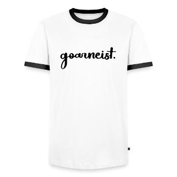 goarneist trier spruch lustig dialekt mosel - Männer Kontrast-T-Shirt - Weiß/Schwarz - Vorne - AI Model Female 172 light (172cm) & AI Model Male 178 dark (178cm)