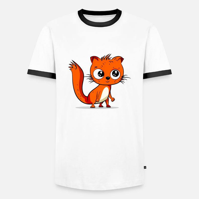 Kiki das Eichhörnchen - Männer Kontrast-T-Shirt - Weiß/Schwarz