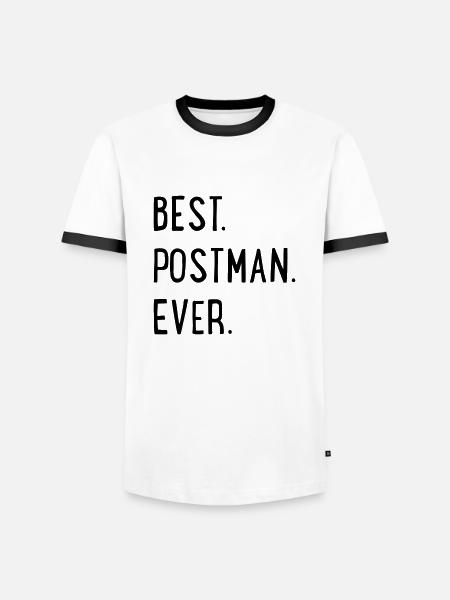 Postbote - Männer Kontrast-T-Shirt - Weiß/Schwarz