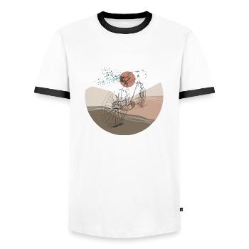 Fahrrad Retro - Männer Kontrast-T-Shirt - Weiß/Schwarz - Vorne - AI Model Female 172 light (172cm) & AI Model Male 178 dark (178cm)