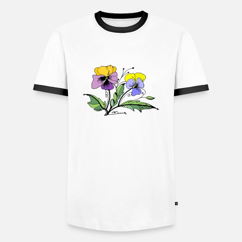 Blumen - Männer Kontrast-T-Shirt - Weiß/Schwarz