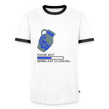 Chargement Bembel EXE - T-shirt contrasté Homme - blanc/noir - Devant - AI Model Female 172 light (172cm) & AI Model Male 178 dark (178cm)