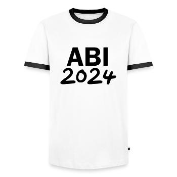 Abi 2024 Abitur 24 - Männer Kontrast-T-Shirt - Weiß/Schwarz - Vorne - AI Model Female 172 light (172cm) & AI Model Male 178 dark (178cm)