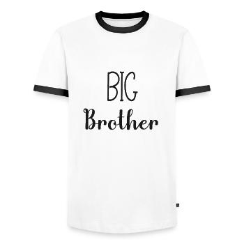 Großer Bruder - Großer Bruder - Männer Kontrast-T-Shirt - Weiß/Schwarz - Vorne - AI Model Female 172 light (172cm) & AI Model Male 178 dark (178cm)