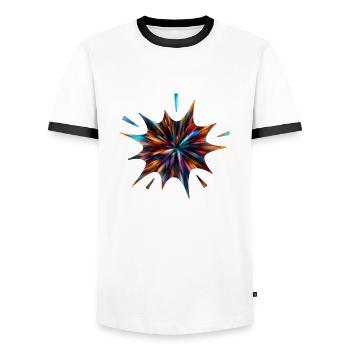 Colorful Color Explosion - ApriNoeScor - Men's Ringer Shirt - white/black - Front - AI Model Female 172 light (172cm) & AI Model Male 178 dark (178cm)