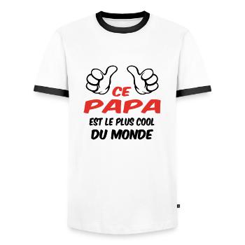 BESTER VATER - Männer Kontrast-T-Shirt - Weiß/Schwarz - Vorne - AI Model Female 172 light (172cm) & AI Model Male 178 dark (178cm)