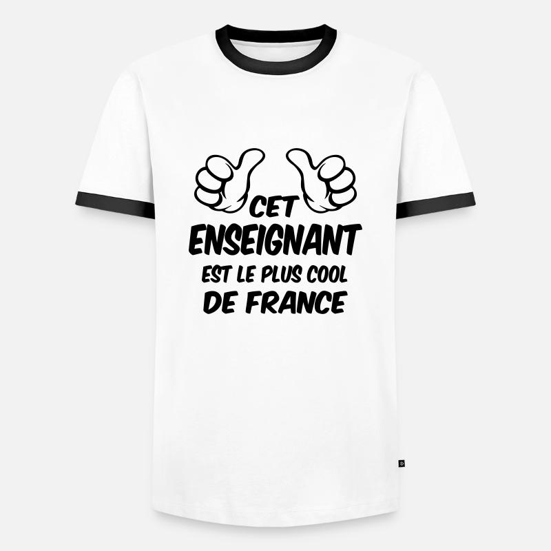 BESTER LEHRER - Männer Kontrast-T-Shirt - Weiß/Schwarz