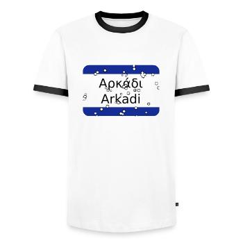 mg arkadi - T-shirt contrasté Homme - blanc/noir - Devant - AI Model Female 172 light (172cm) & AI Model Male 178 dark (178cm)
